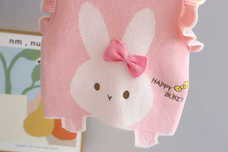 Girls Knitted Rabbit Vest