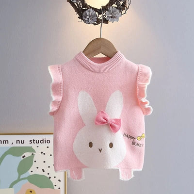 Girls Knitted Rabbit Vest