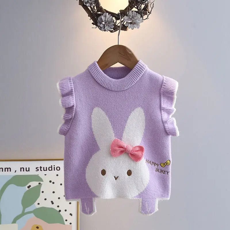 Girls Knitted Rabbit Vest