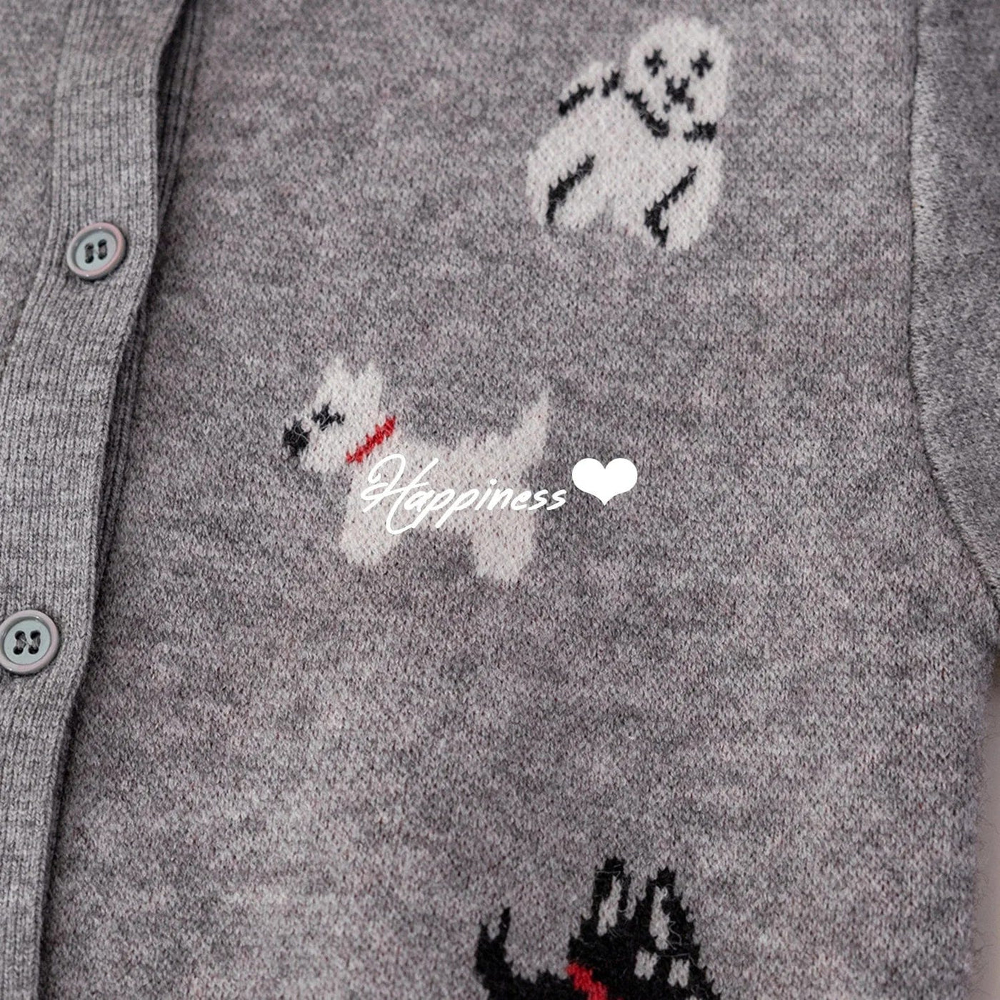 Cartoon Dogs Knit Cardigan