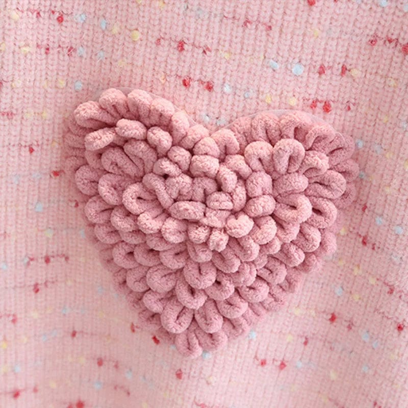 Girls Heart Knit Sweater