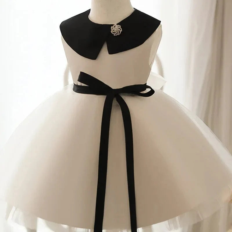 Elegant Black and White Princess Dress