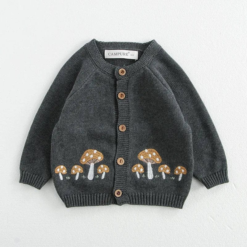 Embroidered Mushroom Cardigan