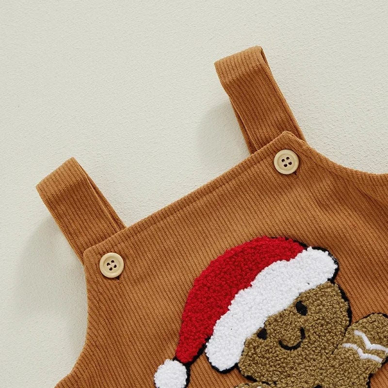 Gingerbread Man Embroidery Sleeveless Jumpsuit