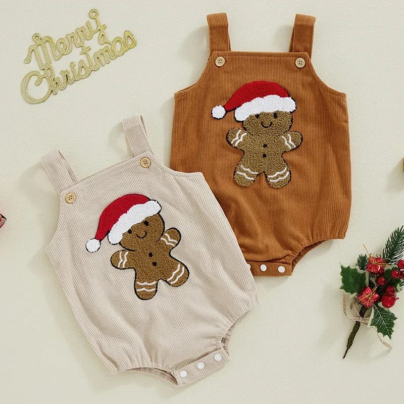 Gingerbread Man Embroidery Sleeveless Jumpsuit