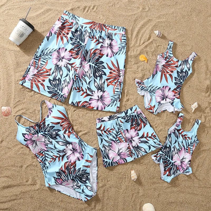 Family Matching Tropical Print Beachwear