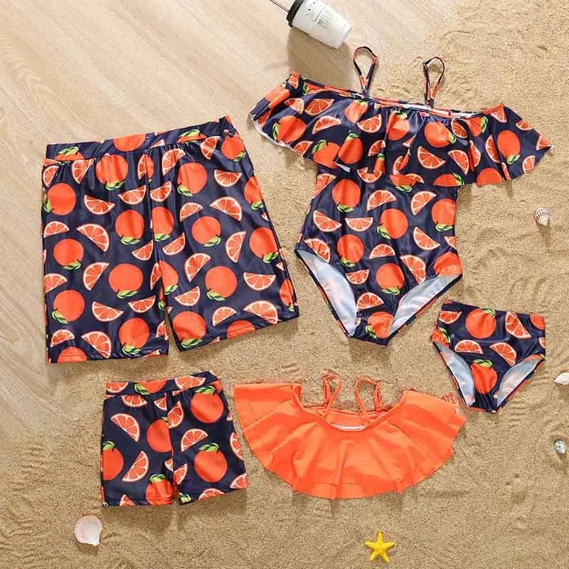 Family Matching Tropical Print Beachwear