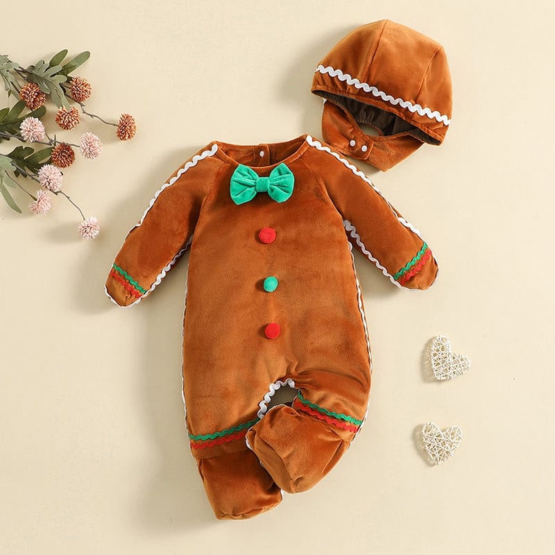 Gingerbread Man Romper and Hat Set