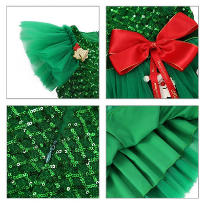 Girls Green Christmas Princess Dress