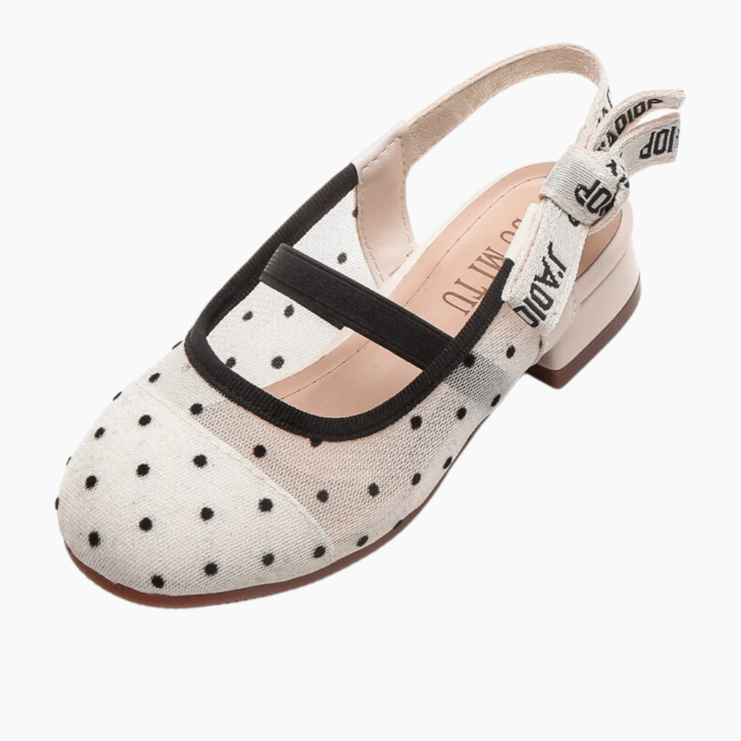 Girls Polka Dot Mesh Slingback Sandals