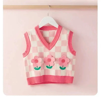 V Neck Girls Knit Vest