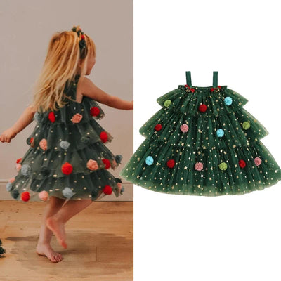 Girls Christmas Tree Dress