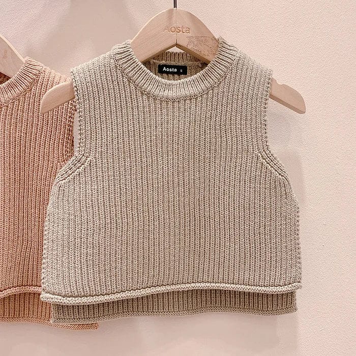 Solid Sleeveless Knit Vest