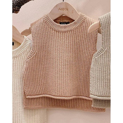 Solid Sleeveless Knit Vest