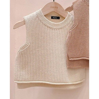 Solid Sleeveless Knit Vest