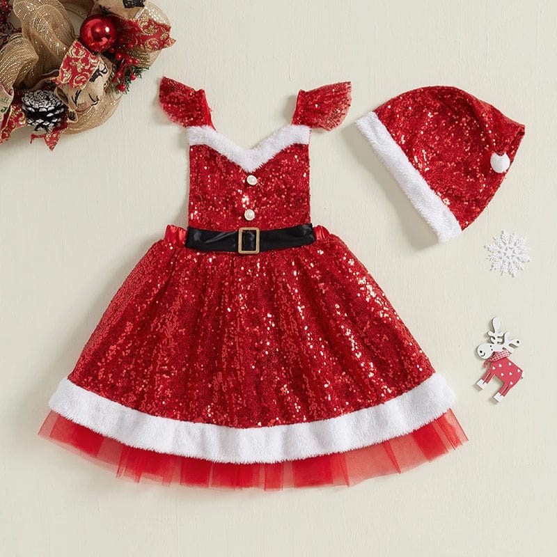 Sparkling Christmas Dress Set for Girls