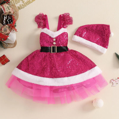 Sparkling Christmas Dress Set for Girls