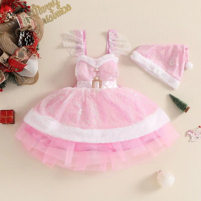 Sparkling Christmas Dress Set for Girls