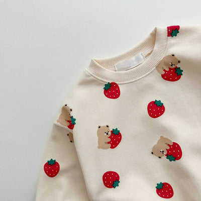 Strawberry Print Tracksuit Set