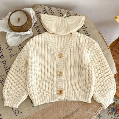 Thick Knit V Neck Cardigan