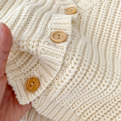 Thick Knit V Neck Cardigan