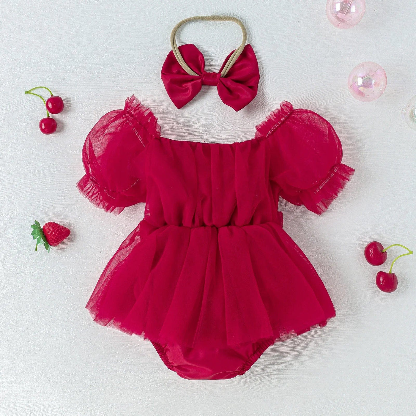 Tulle Romper Dress with Handband Set