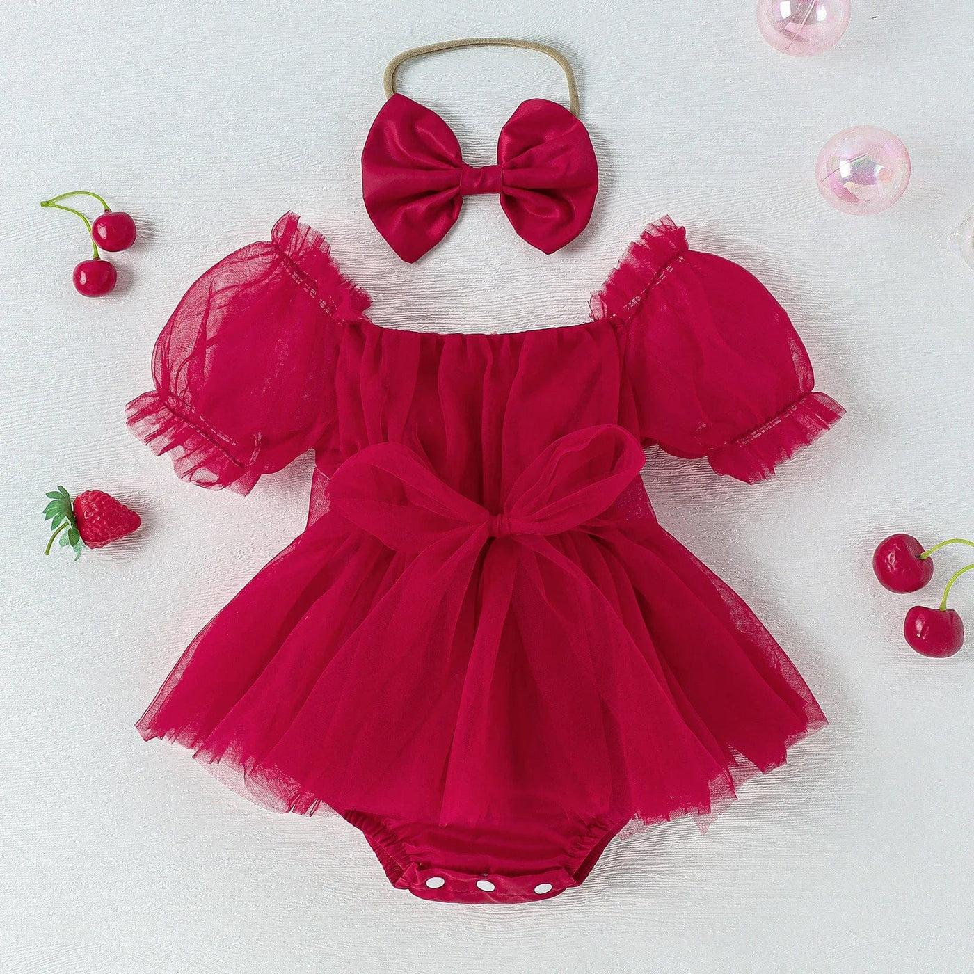 Tulle Romper Dress with Handband Set