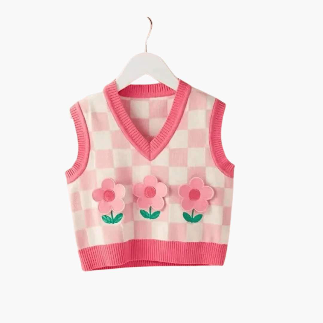 V Neck Girls Knit Vest