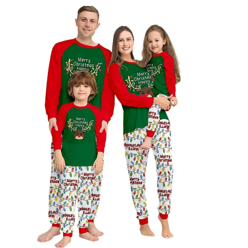 Deer Print Christmas Family Matching Pajamas Set