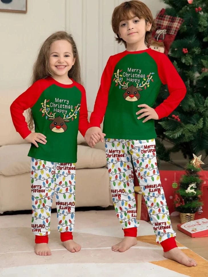 Deer Print Christmas Family Matching Pajamas Set