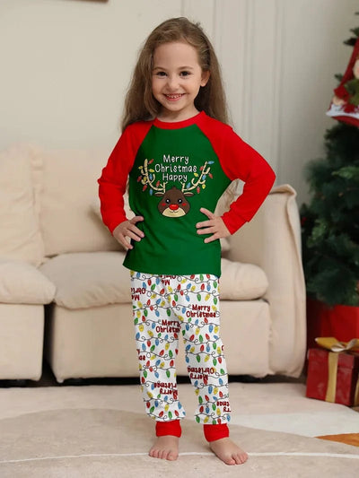 Deer Print Christmas Family Matching Pajamas Set