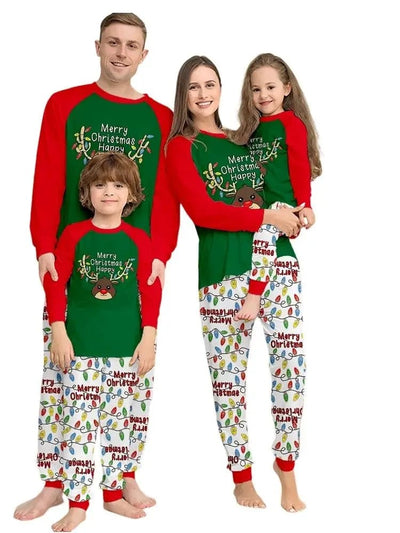 Deer Print Christmas Family Matching Pajamas Set