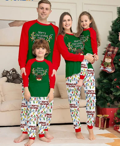 Deer Print Christmas Family Matching Pajamas Set